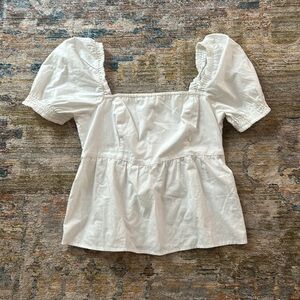 Abercrombie White Puff Sleeve Top